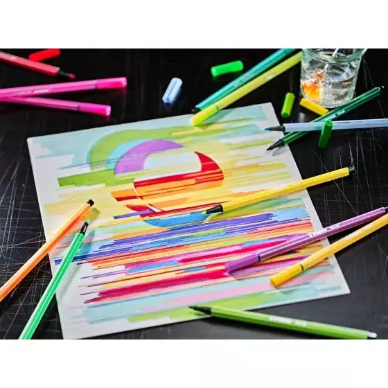 Stabilo Pen Arty Premium Felt-Tip Pen Set Multicolor for Artists, Students, Hobbyists, 6812-01-20. (Set of 12)