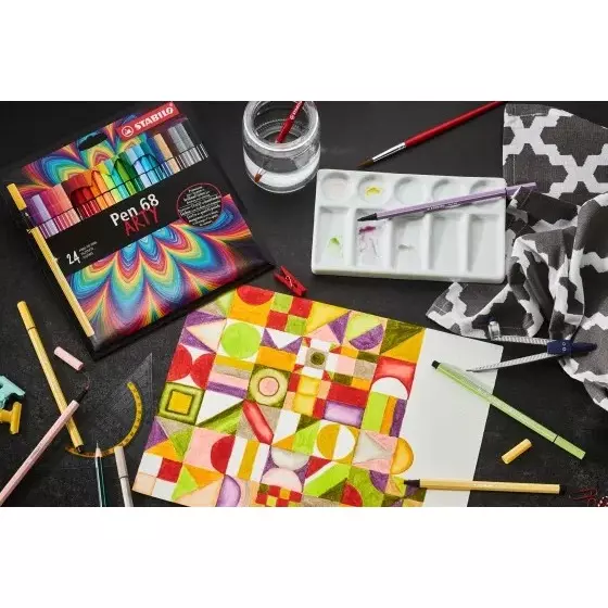 Stabilo Pen Arty Premium Felt-Tip Pen Set Multicolor for Artists, Students, Hobbyists, 6812-01-20. (Set of 12)