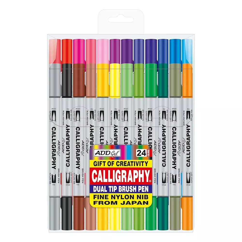 Add Gel 24 Shade Calligraphy Colouring Pen Assorted (Set of 24)