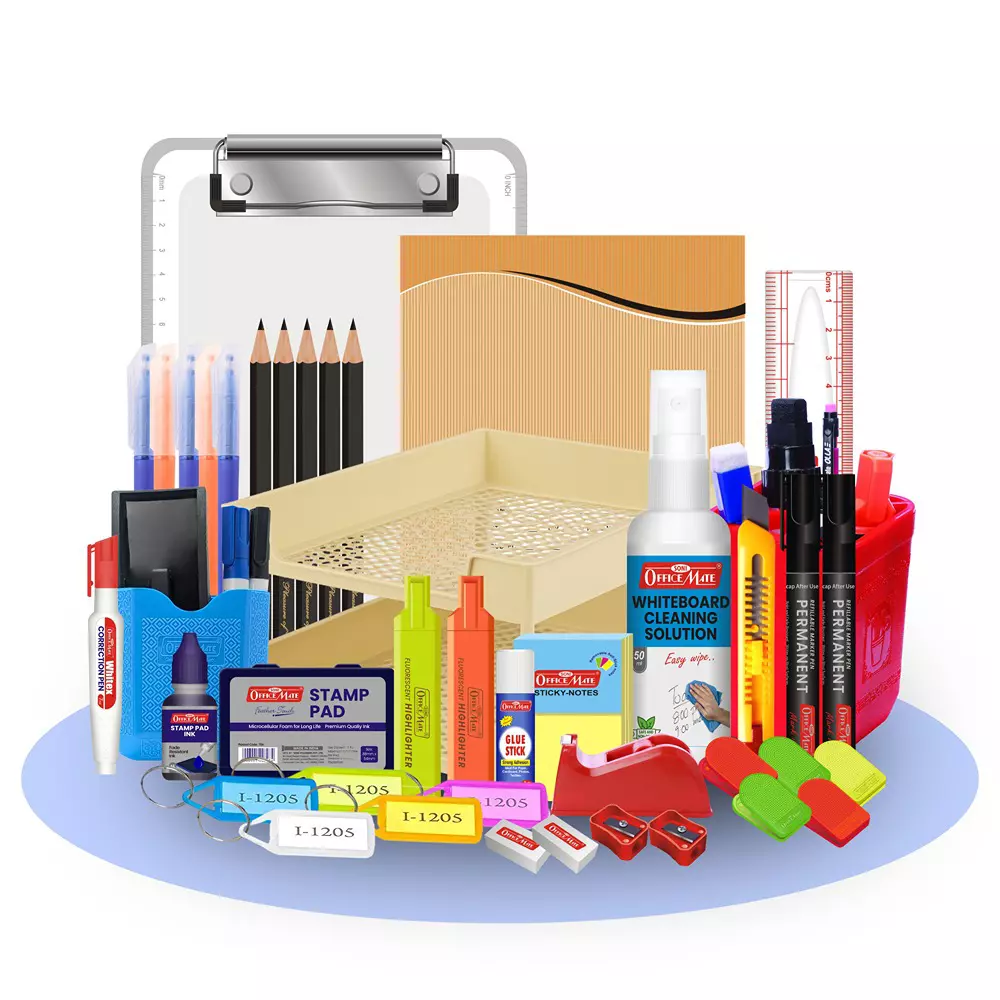 Soni Officemate 42 Pcs Stationery Kit Premium All-in-One With Office Tray, Exam Boards & Desk Essentials for Home, School & Office Use