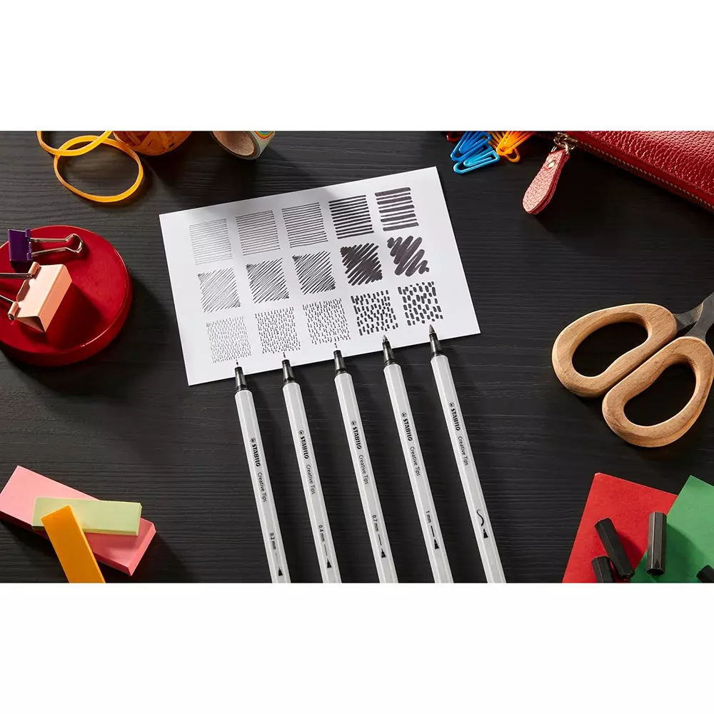 Stabilo CREATIVE TIPS ARTY – Shading Set Black & Light Gray for Artists, Students, Hobbyists, 89/10-1-20 (Set of 10)