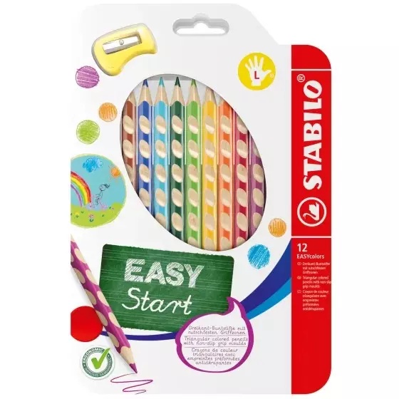 Stabilo Easycolors Ergonomic Colored Pencils Multicolor for Artists, Students, Hobbyistes, 331/12 (Set of 12)