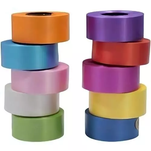 ELEGANT CASA Plastic Curling Ribbon Solid Classic 10 m Length 25 mm (1 inch) Width Assorted Multi-Colour (Pack of 10 Pcs)