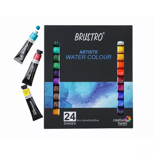 Brustro 12 ml Tube Each Artists Water Colour, (SET OF 24)