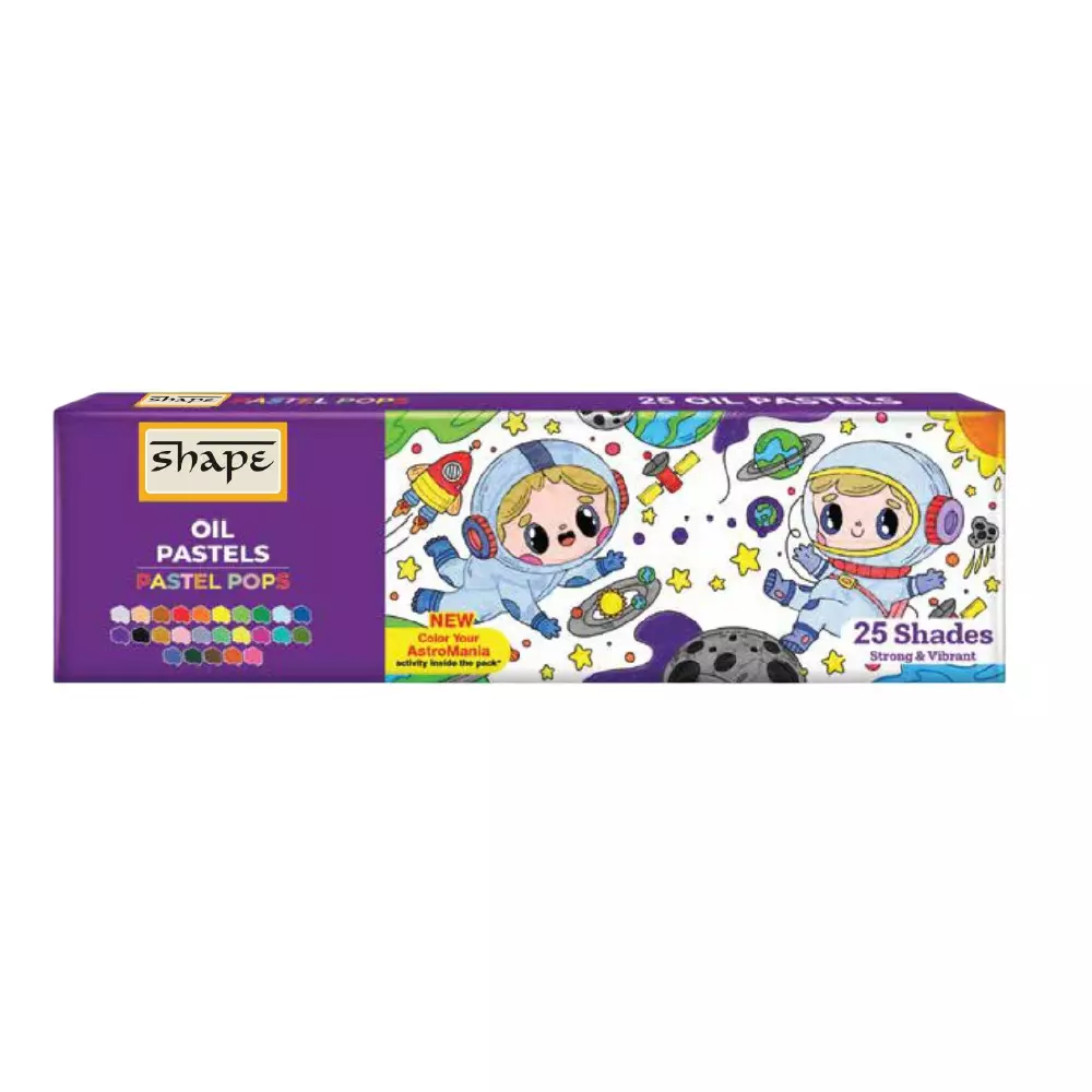 Shape Oil Pastels Color 15 Shade 60 x 10 mm Assorted Color, A130301