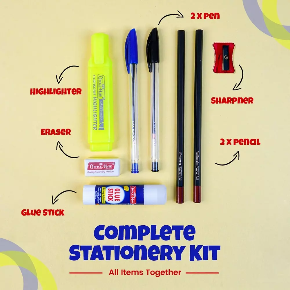 soni-officemate-8-pcs-stationery-kit-writing-highlighting-correction-supplies-for-school-office-home-use