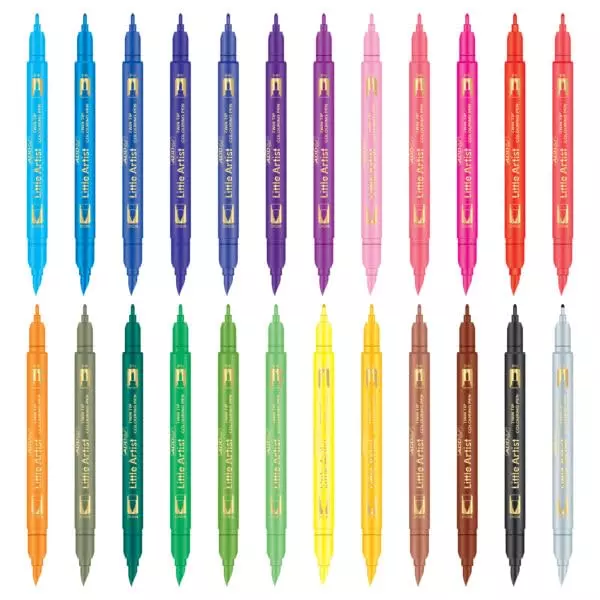 Add Gel 24 Shade Softline Little Artist Colouring Pen Assorted Twin Tip Brush (Set of 24)