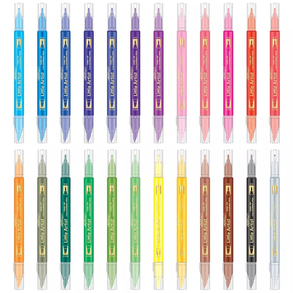 Add Gel 24 Shade Softline Little Artist Colouring Pen Assorted Twin Tip Brush (Set of 24)