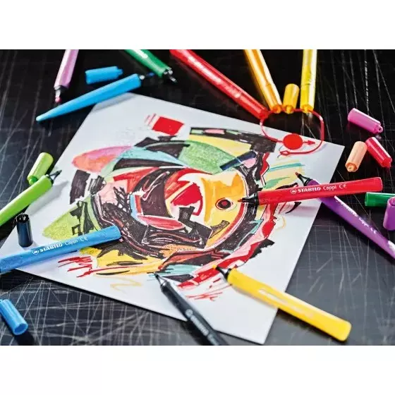 Stabilo CAPPI ARTY Felt-tip Pen Set Multicolor for Artists, Students, Hobbyists, 168/12-1-20 (Set of 12)