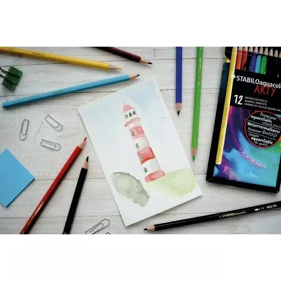 Stabilo Aquacolor Arty Aquarellable Colored Pencil Set Multicolor for Artists, Students, Hobbyists, 1636/1-20 (Set of 36)