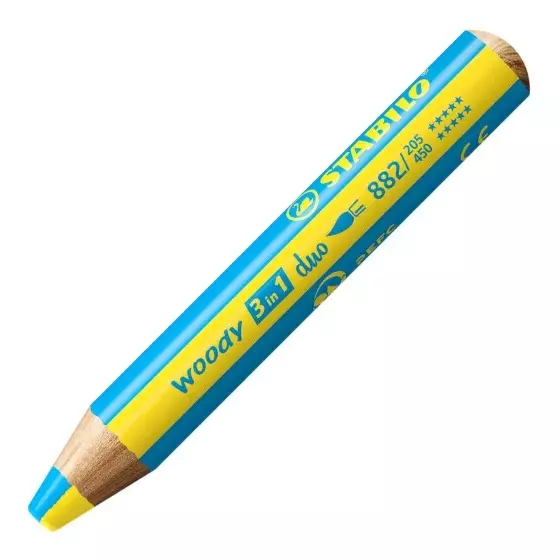Stabilo WOODY 3 in 1 Duo Multi-Talented Colored Pencils with Sharpener for Artists, Students, Hobbyistes, 882/10-2 (Set of 10)