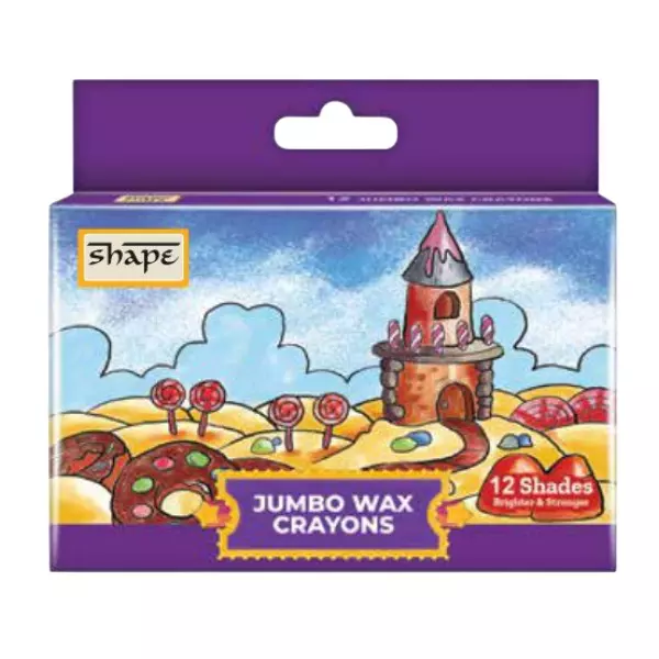 Shape Jumbo Wax Crayons 12 Shade Assorted Color, A010701