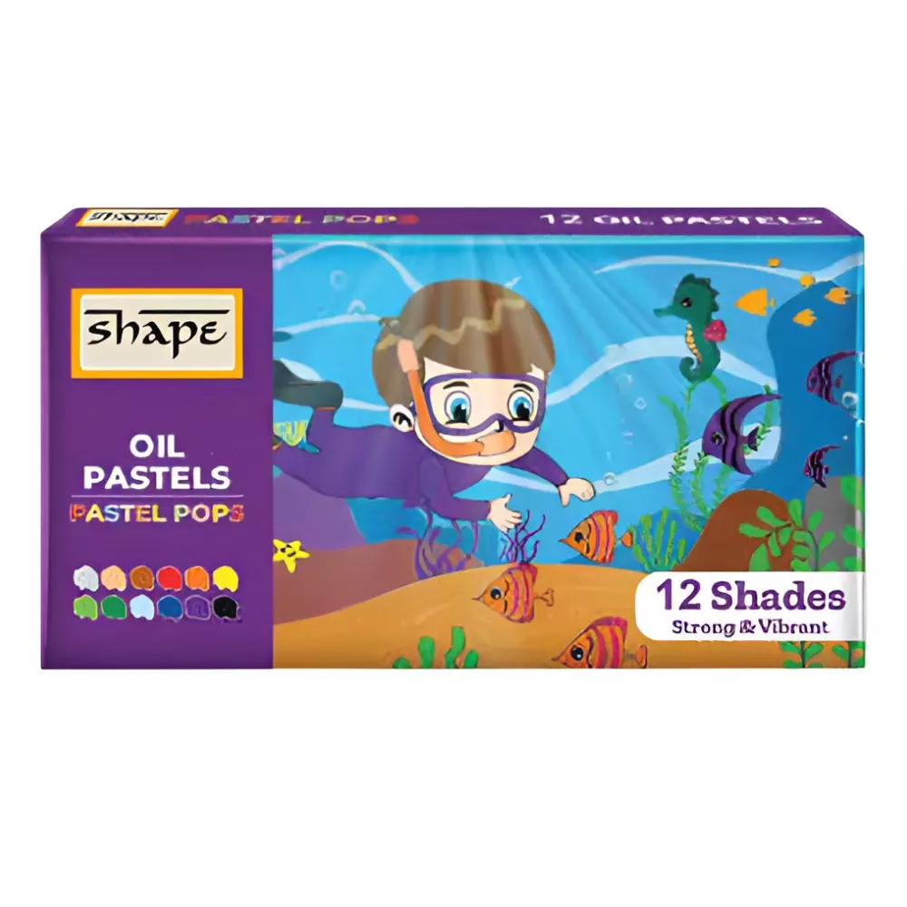 Shape Oil Pastels Color 12 Shade 60 x 10 mm Assorted Color, A130101