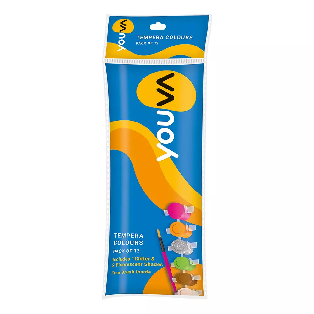 Youva Tempera Water Colours Air-Tight Tubes 3 ml Each