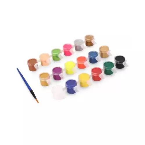 Youva by Navneet Tempera Water Colours Air-Tight Tubes 3 ml Each (Pack of 18) with 1 Metallic, 3 Fluorescent & 3 Glitter Shades and Brush, 35265