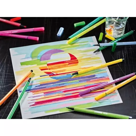 Stabilo ARTY Creative Pen Set (Felt-Tip Pens + Fineliners) Multicolor for Artists, Students, Hobbyists, 8868/36-1-20-6 (Set of 26)
