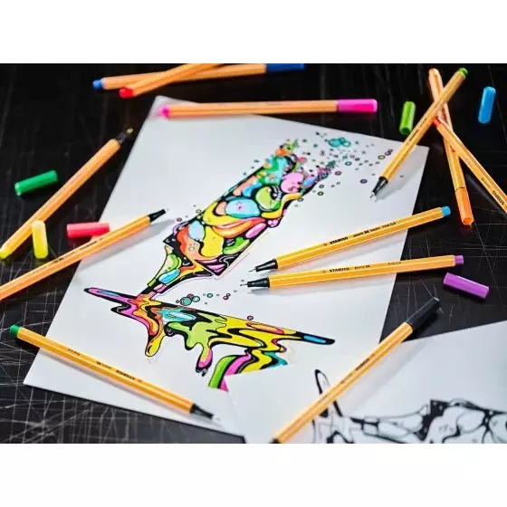 Stabilo ARTY Creative Pen Set (Felt-Tip Pens + Fineliners) Multicolor for Artists, Students, Hobbyists, 8868/36-1-20-6 (Set of 26)