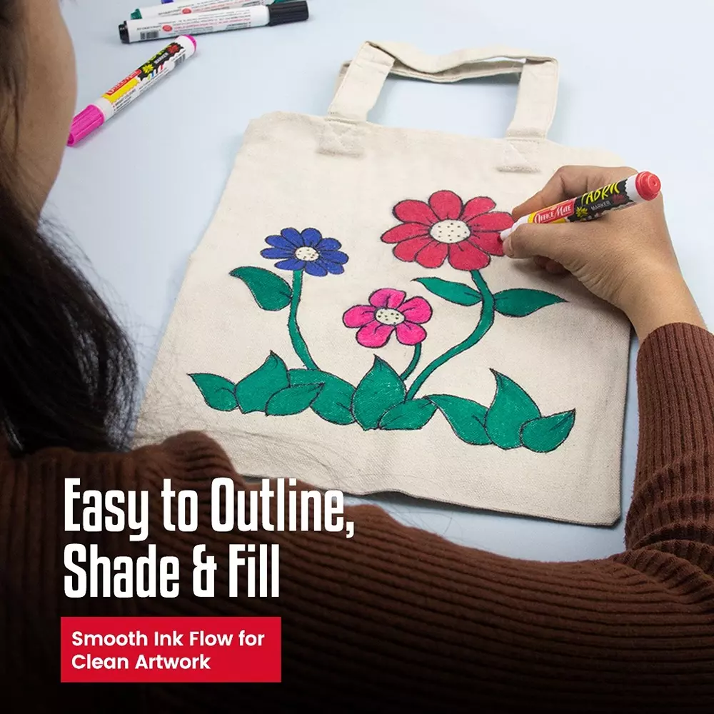 soni-officemate-tote-bag-kit-1-blank-bag-5-fabric-markers-diy-art-craft-safe-washable-fun-for-home-school-gifting