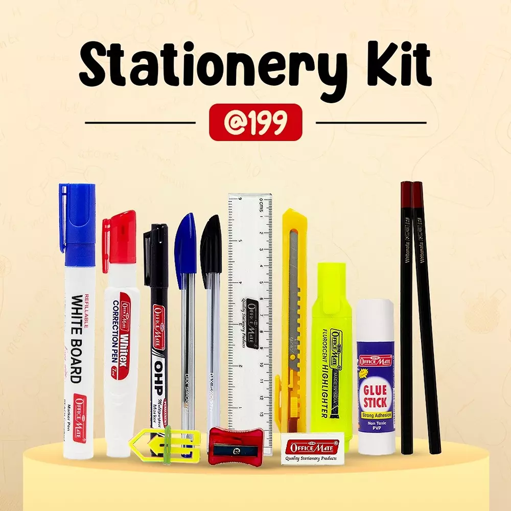 soni-officemate-17-pcs-stationery-kit-office-school-supplies-with-markers-pens-glue-stick-correction-pen-cutter