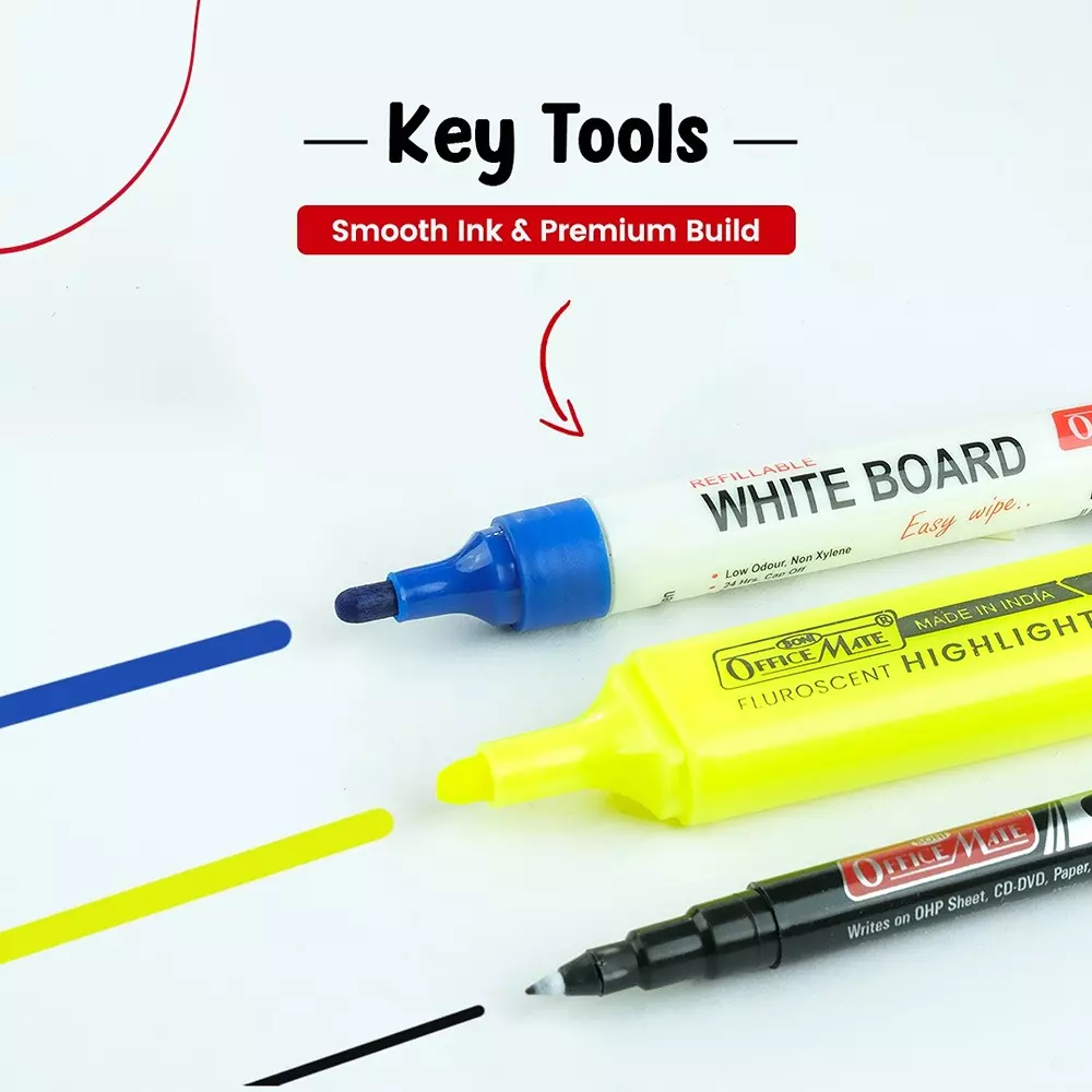 soni-officemate-17-pcs-stationery-kit-office-school-supplies-with-markers-pens-glue-stick-correction-pen-cutter