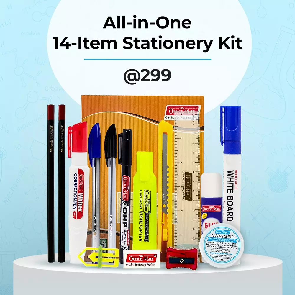 soni-officemate-21-pcs-stationery-kit-with-notebook-markers-pens-glue-stick-sticky-notes-accessories-for-home-school-office-use