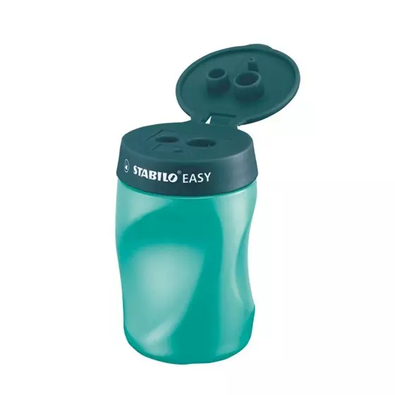 Stabilo Ergonomic Pencil Sharpener Left Handed Petrol Color for Artists, Students, Hobbyistes, B-50302-3