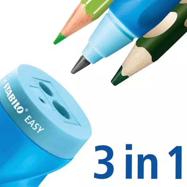 Stabilo Ergonomic Pencil Sharpener Left Handed Petrol Color for Artists, Students, Hobbyistes, B-50302-3