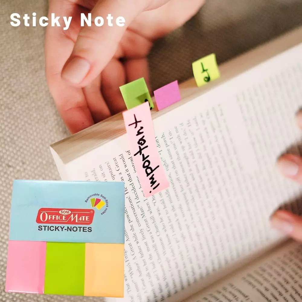 Soni Office Mate 8 Pcs Personal Office Kit Includes 2 Markers, Small Cutter, Sticky Notes, Note Grip, Glue Stick, Highlighter, and Correction Pen