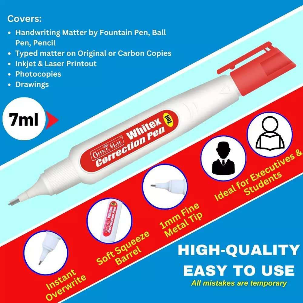 Soni Office Mate 8 Pcs Personal Office Kit Includes 2 Markers, Small Cutter, Sticky Notes, Note Grip, Glue Stick, Highlighter, and Correction Pen