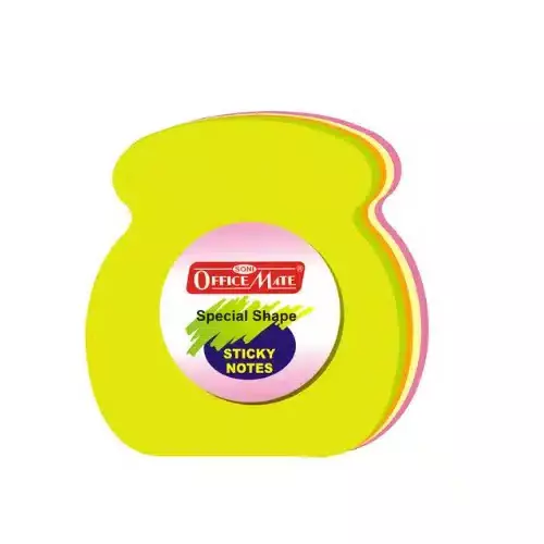 Soni Office Mate Fluorescent Sticky Notes Telephone Shape, Size 3x3 inch (76x76 mm) 100 Sheets Multicolor for Office, School & Home