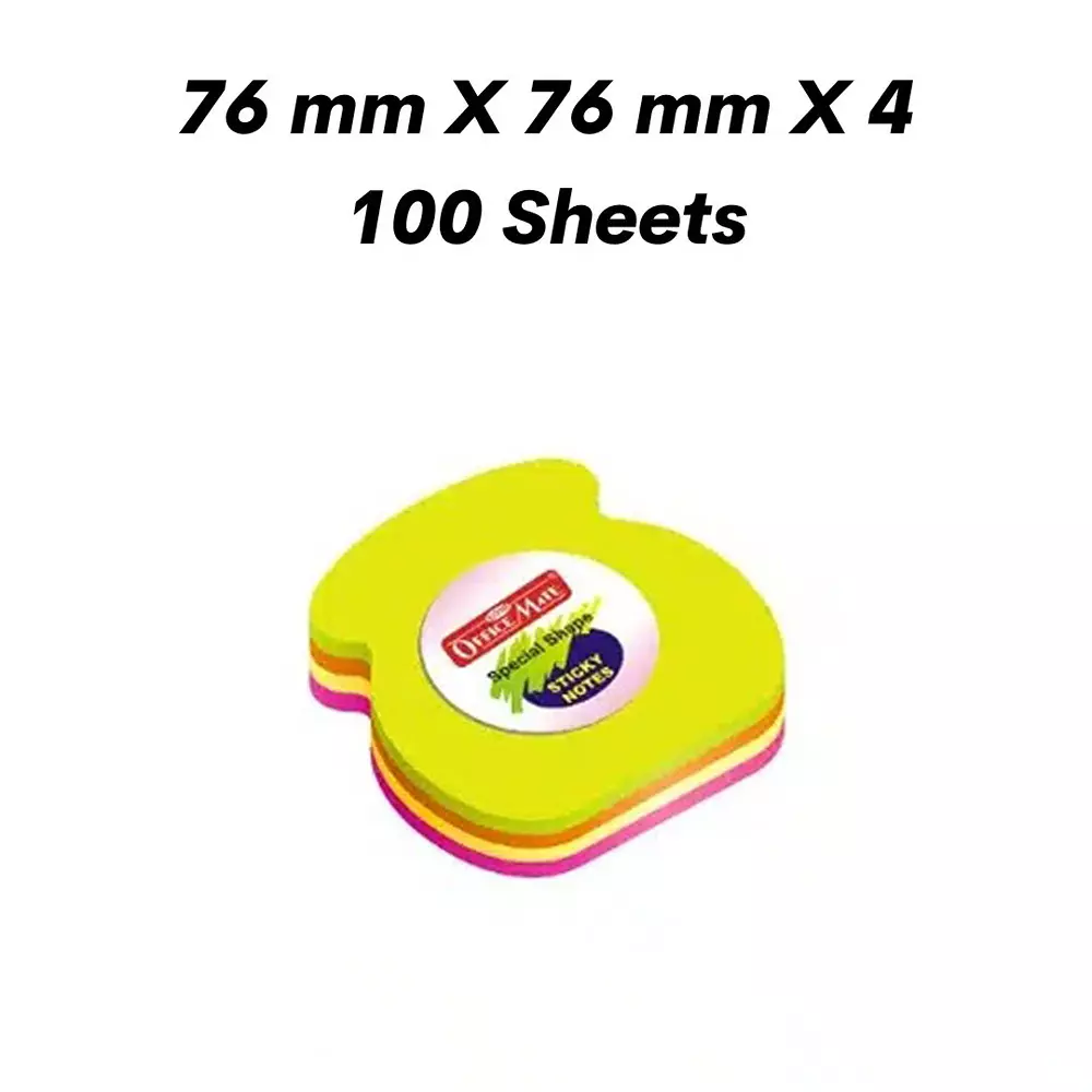 Soni Office Mate Fluorescent Sticky Notes Telephone Shape, Size 3x3 inch (76x76 mm) 100 Sheets Multicolor for Office, School & Home