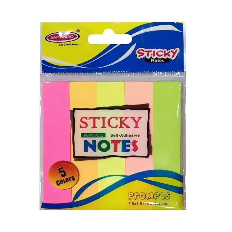 Bambalio Sticky Notes Assorted Papper Square, SN-50 (Pack of 5 Pcs)