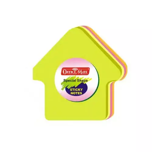 Soni Office Mate Fluorescent Sticky Notes Arrow Shape, Size 3x3 inch (76x76 mm) 100 Sheets Multicolor for Office, School & Home