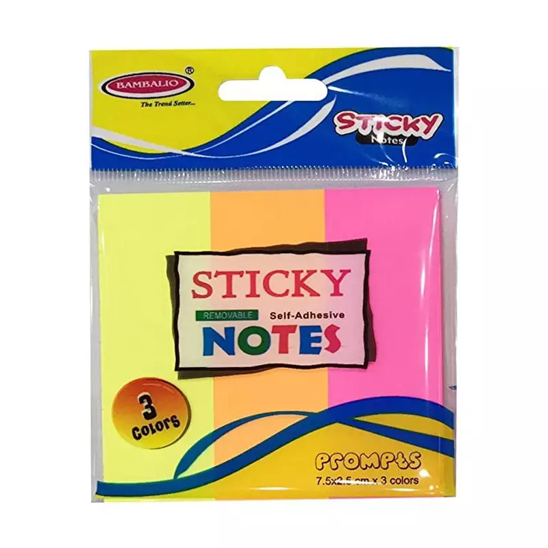 Bambalio Sticky Notes Assorted Papper Square, SN-30 (Pack of 3 Pcs)