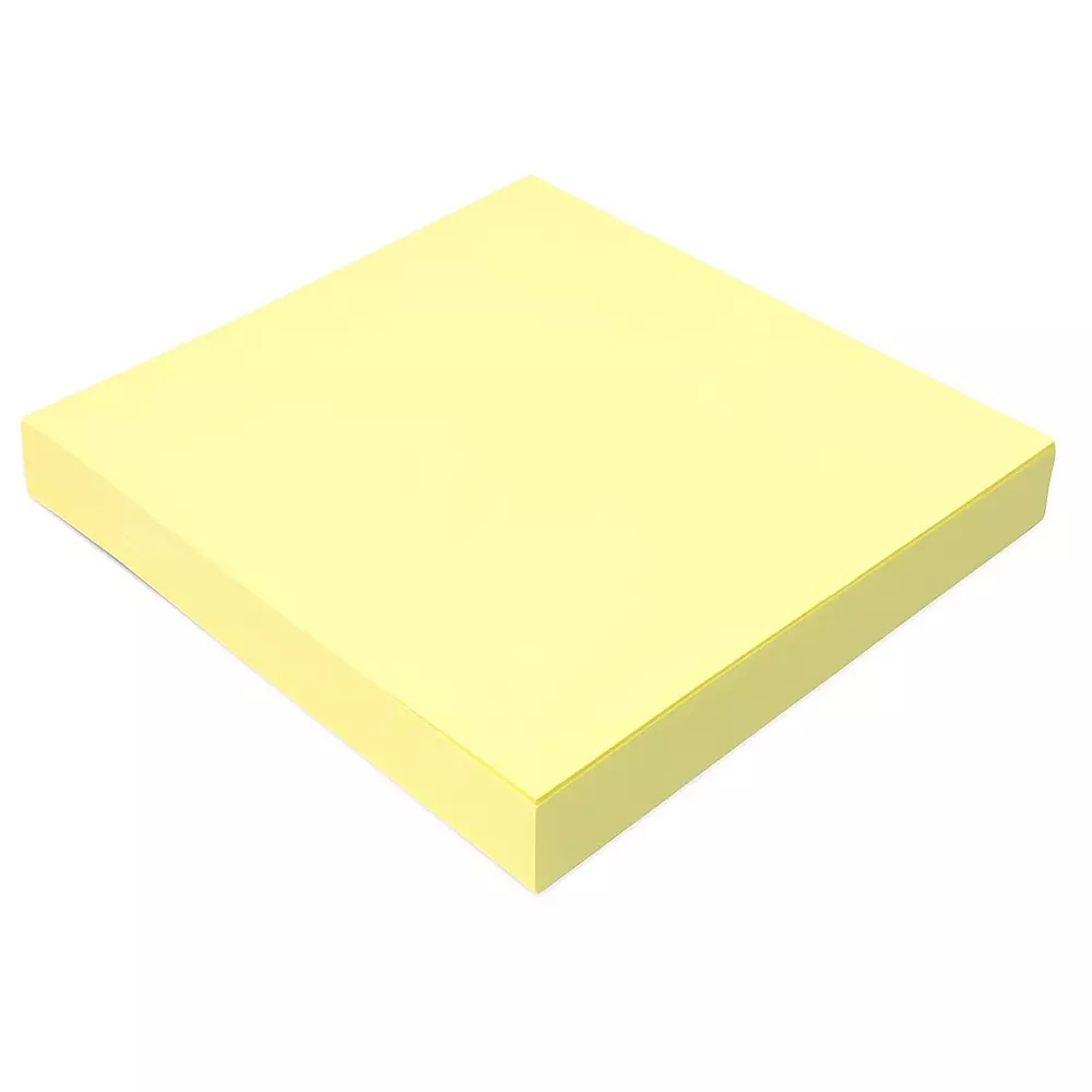JC Sticky Notes 76.2x76.2 mm Square Shape Paper Pastel Yellow Color for School & Office Use, (Pack of 100 Sheets)