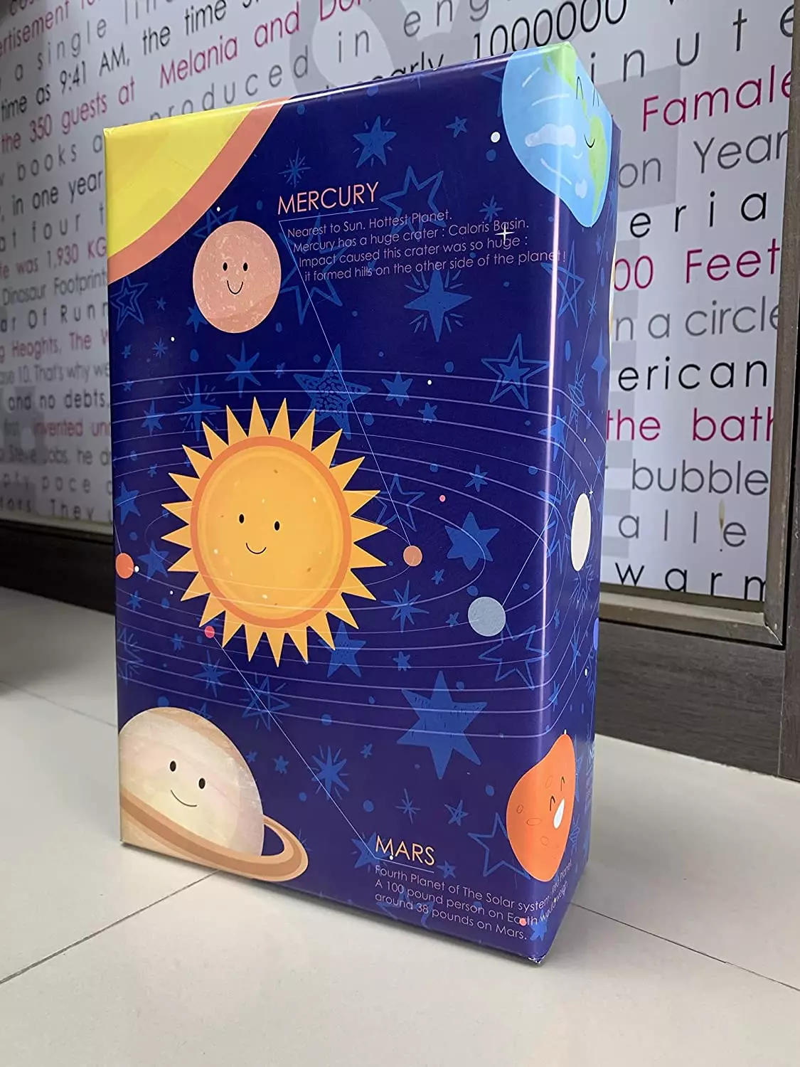 eVincE - thoughtful PRESENTations SOLA01L10 Solar System with Facts Sheets, Birthday Astronaut Space Theme Christmas Diwali Gifts Scrapbook Craft Papers Gift Wrapping Paper (Pack of 5 Piece)