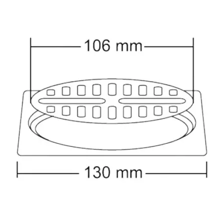 Nirali Elvin 5x5inch Glossy Stainless Steel Floor Drain