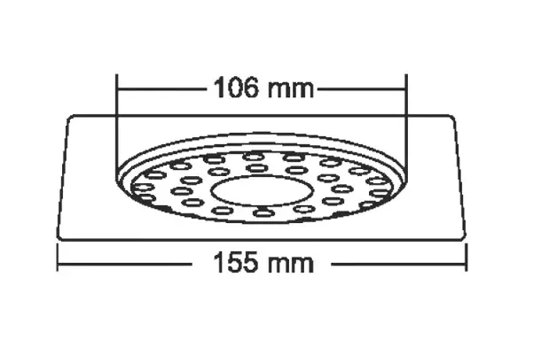 Nirali Elisa 6x6inch Satin Stainless Steel Floor Drain