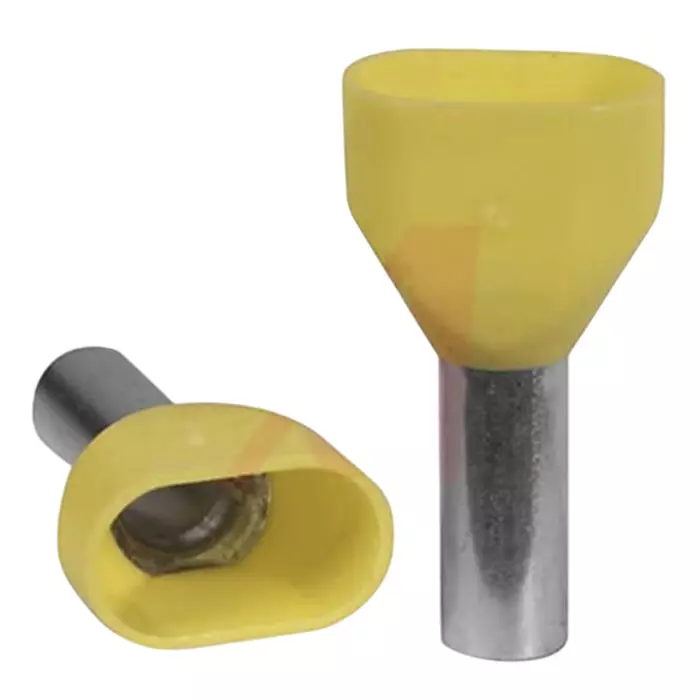 ALTECH Insulated Crimp Bootlace Ferrule 12 mm Pin Length 5 mm Pin Diameter 2x6 mm² Wire Size Yellow, 2800 (Pack of 100)