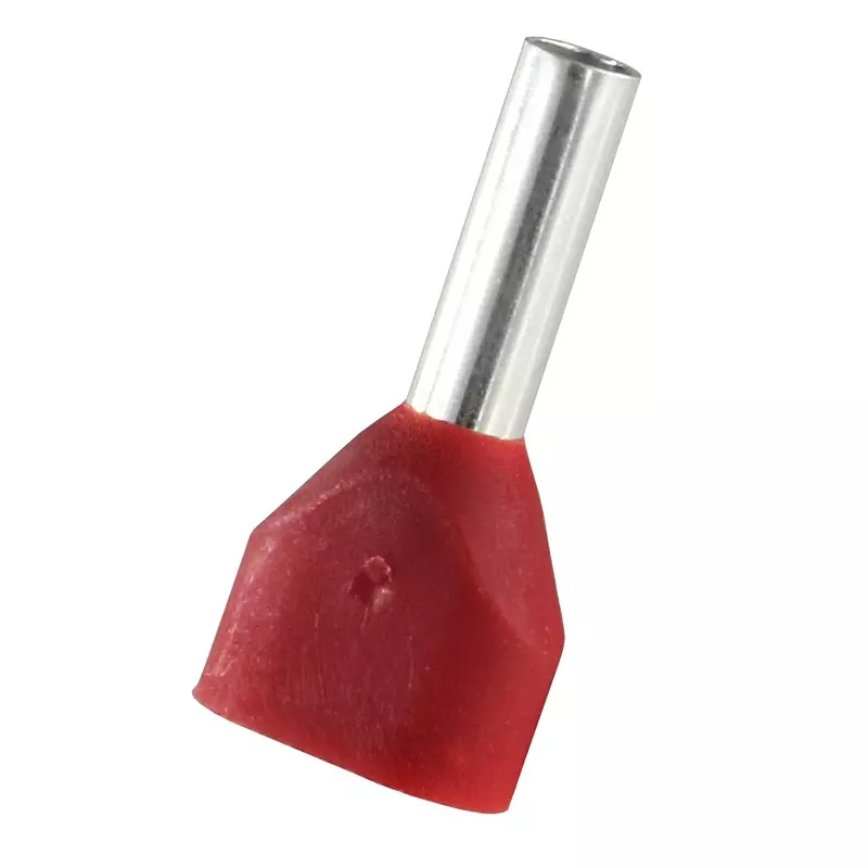 RS PRO Bootlace Ferrule Tin Plated Insulated 16 AWG to 16 AWG Red, 2707665 (Pack of 500 Pcs)