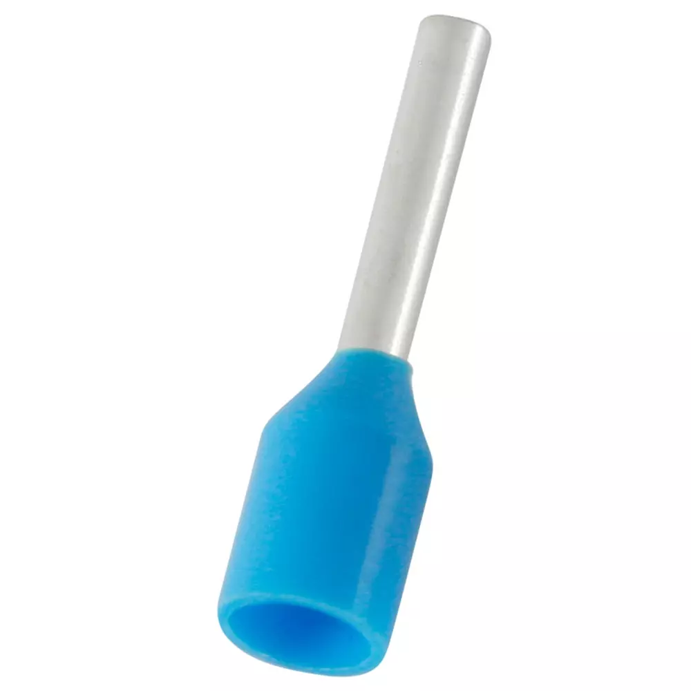 RS PRO Bootlace Ferrule Tin Plated Insulated 18 AWG to 18 AWG Blue, 2707539 (Pack of 1000 Pcs)