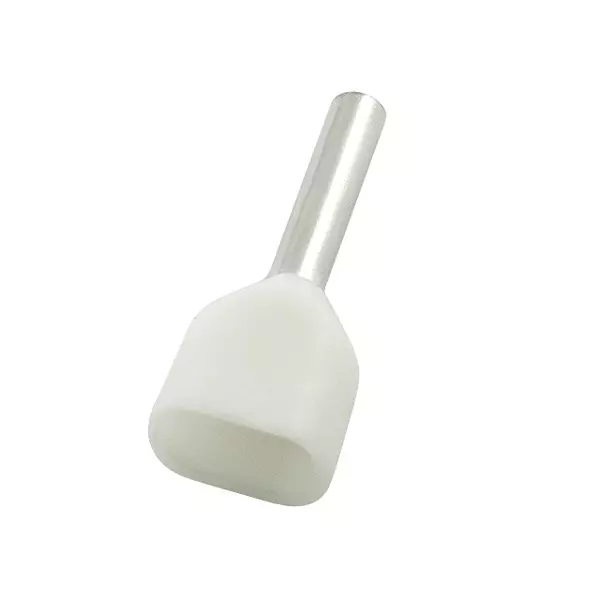 RS PRO Bootlace Ferrule Tin Plated Insulated 18 AWG to 18 AWG White, 2707669 (Pack of 500 Pcs)