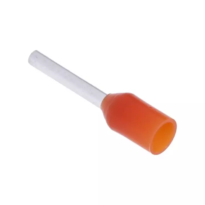 RS PRO Bootlace Ferrule 8 mm Length 1.3 mm Diameter 0.5 mm² Wire Size Orange, 458746 (100 Bag)