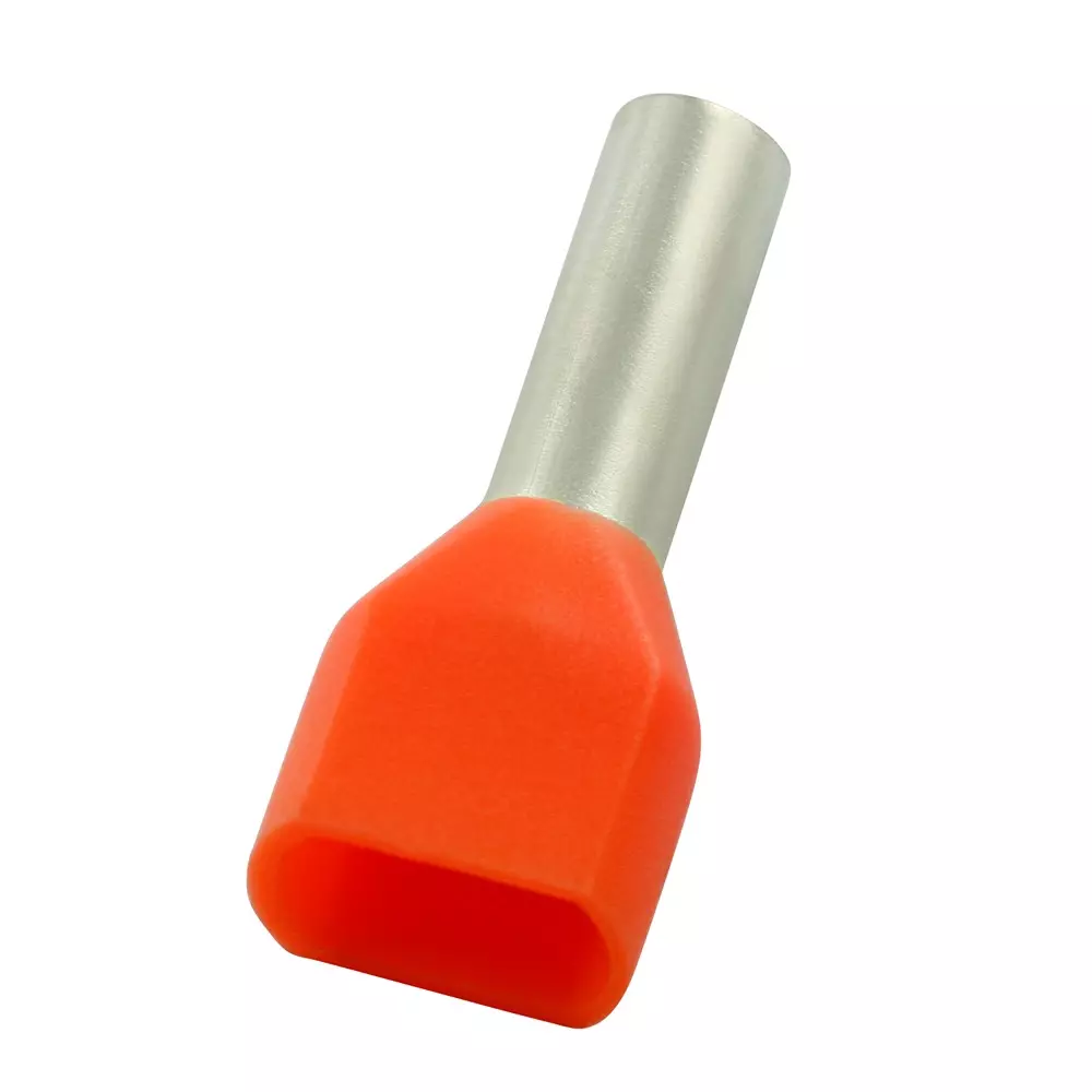 RS PRO Bootlace Ferrule Tin Plated Insulated 20 AWG to 20 AWG Orange, 2707662 (Pack of 500 Pcs)