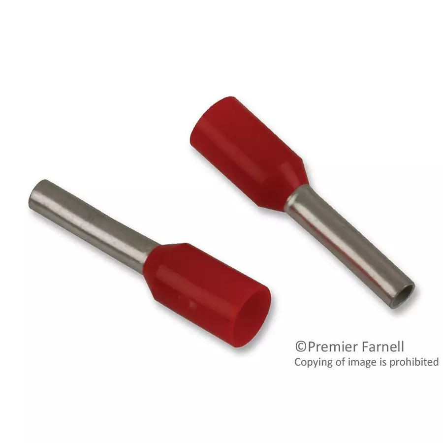 ABB - THOMAS & BETTS TERMINAL, FERRULE, 1.5MM, CRIMP, RED, F2028 (Pack of 500)