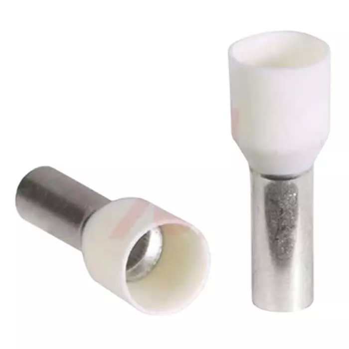 ALTECH Insulated Crimp Bootlace Ferrule 12 mm Pin Length 4.9 mm Pin Diameter 10 mm² Wire Size White, 2212 (Pack of 100)