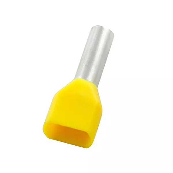 RS PRO Bootlace Ferrule Tin Plated Insulated 18 AWG to 18 AWG Yellow, 2707663 (Pack of 500 Pcs)
