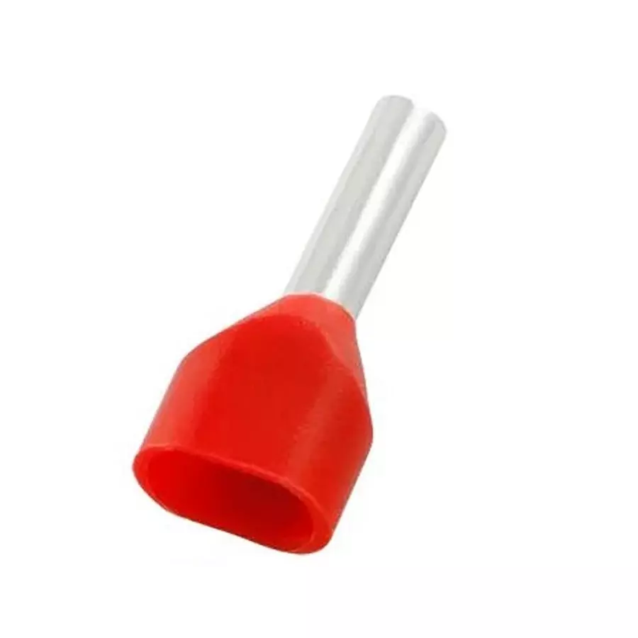 RS PRO Bootlace Ferrule Tin Plated Insulated 18 AWG to 18 AWG Red, 2707664 (Pack of 1000 Pcs)