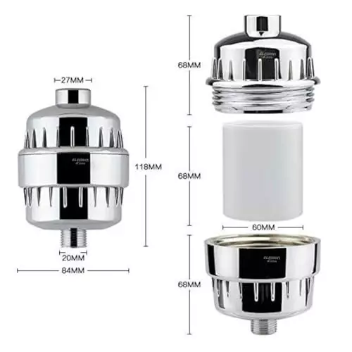 ELEGANT CASA Shower Filter Cartridge Set 4-Stage Filtration Eliminates Chlorine And Hard Water Impurities