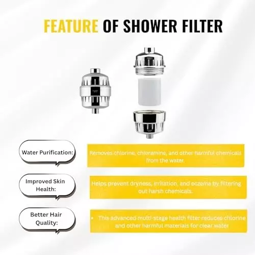 ELEGANT CASA Shower Filter Cartridge Set 4-Stage Filtration Eliminates Chlorine And Hard Water Impurities